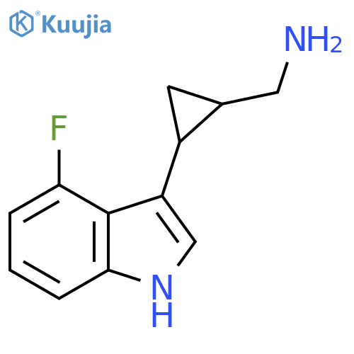 2-(4-fluoro-1H-indol-3-yl)cyclopropylmethanamine structure