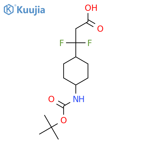 3-(4-{(tert-butoxy)carbonylamino}cyclohexyl)-3,3-difluoropropanoic acid structure