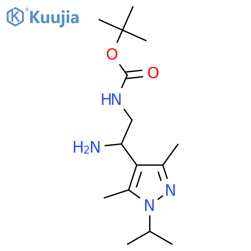 tert-butyl N-{2-amino-2-3,5-dimethyl-1-(propan-2-yl)-1H-pyrazol-4-ylethyl}carbamate structure