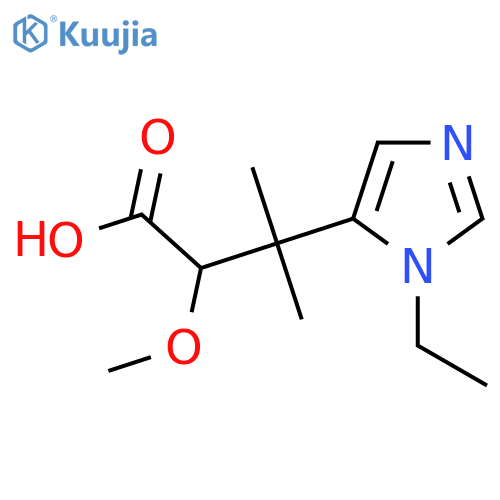 3-(1-ethyl-1H-imidazol-5-yl)-2-methoxy-3-methylbutanoic acid structure