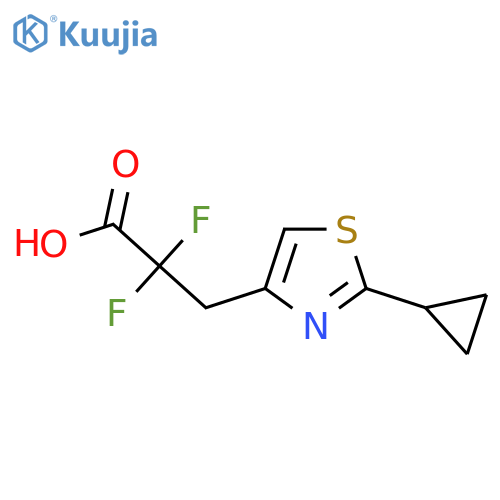 3-(2-cyclopropyl-1,3-thiazol-4-yl)-2,2-difluoropropanoic acid structure