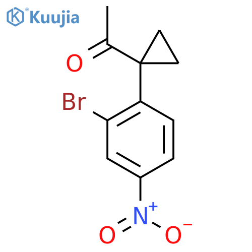 1-1-(2-bromo-4-nitrophenyl)cyclopropylethan-1-one structure