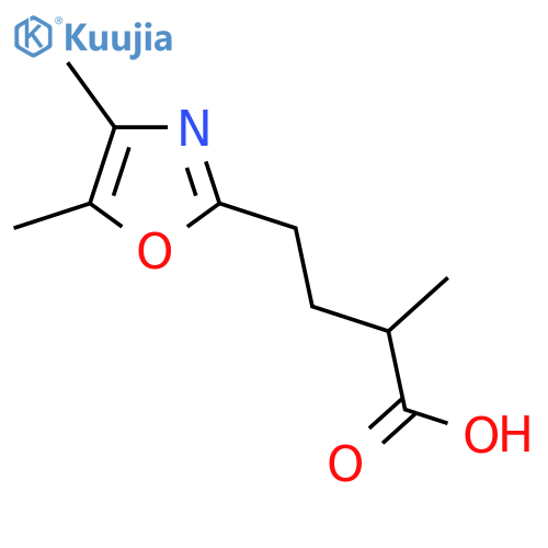 4-(dimethyl-1,3-oxazol-2-yl)-2-methylbutanoic acid structure