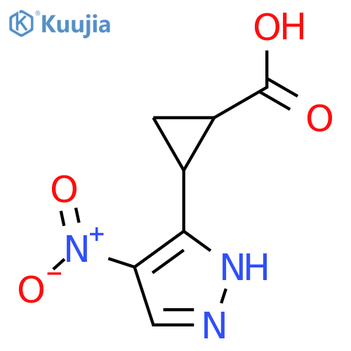 2-(4-nitro-1H-pyrazol-3-yl)cyclopropane-1-carboxylic acid structure