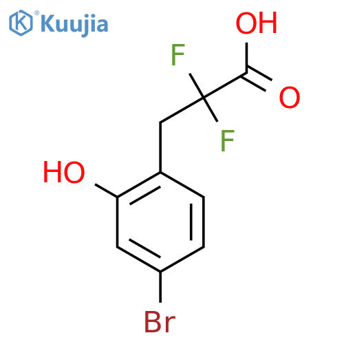3-(4-bromo-2-hydroxyphenyl)-2,2-difluoropropanoic acid structure