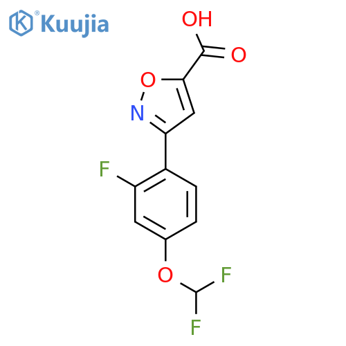 3-4-(difluoromethoxy)-2-fluorophenyl-1,2-oxazole-5-carboxylic acid structure