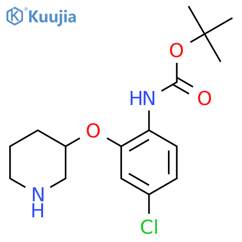 tert-butyl N-4-chloro-2-(piperidin-3-yloxy)phenylcarbamate structure