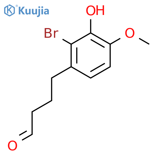 4-(2-bromo-3-hydroxy-4-methoxyphenyl)butanal structure