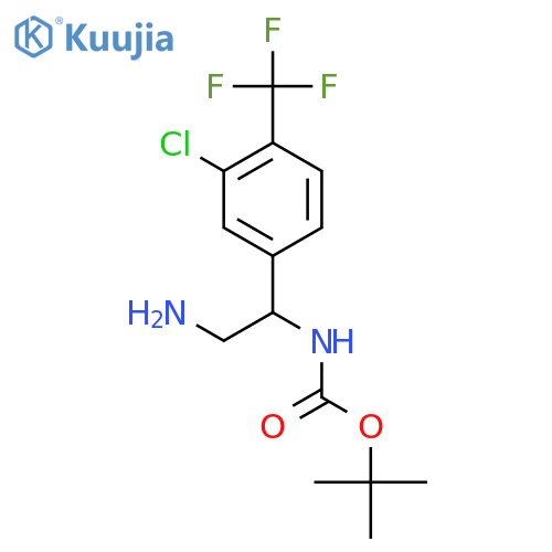 tert-butyl N-{2-amino-1-3-chloro-4-(trifluoromethyl)phenylethyl}carbamate structure