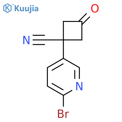 1-(6-bromopyridin-3-yl)-3-oxocyclobutane-1-carbonitrile structure