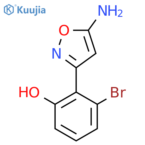 2-(5-amino-1,2-oxazol-3-yl)-3-bromophenol structure