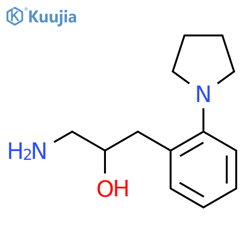 1-amino-3-2-(pyrrolidin-1-yl)phenylpropan-2-ol structure
