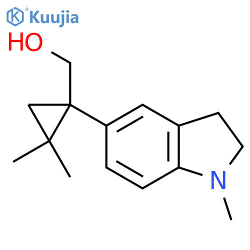 2,2-dimethyl-1-(1-methyl-2,3-dihydro-1H-indol-5-yl)cyclopropylmethanol structure