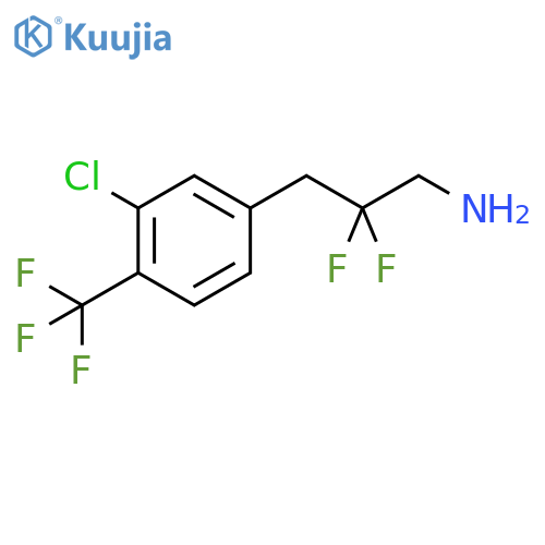 3-3-chloro-4-(trifluoromethyl)phenyl-2,2-difluoropropan-1-amine structure