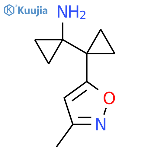 1-1-(3-methyl-1,2-oxazol-5-yl)cyclopropylcyclopropan-1-amine structure