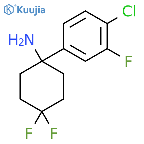 1-(4-chloro-3-fluorophenyl)-4,4-difluorocyclohexan-1-amine structure