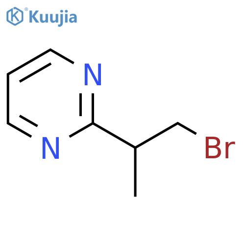 2-(1-bromopropan-2-yl)pyrimidine structure