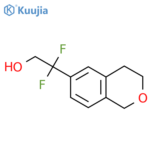 2-(3,4-dihydro-1H-2-benzopyran-6-yl)-2,2-difluoroethan-1-ol structure
