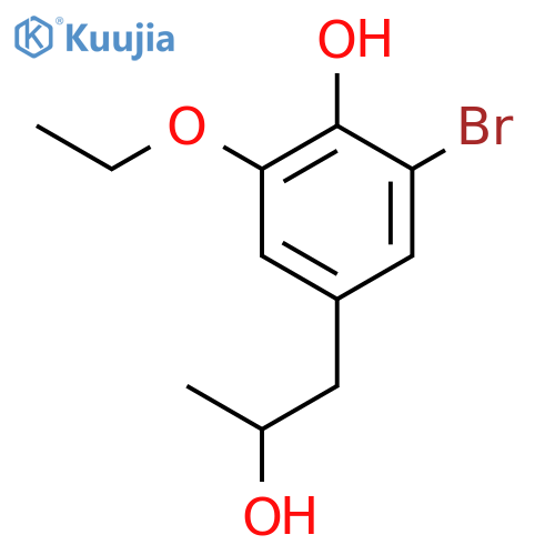 2-bromo-6-ethoxy-4-(2-hydroxypropyl)phenol structure