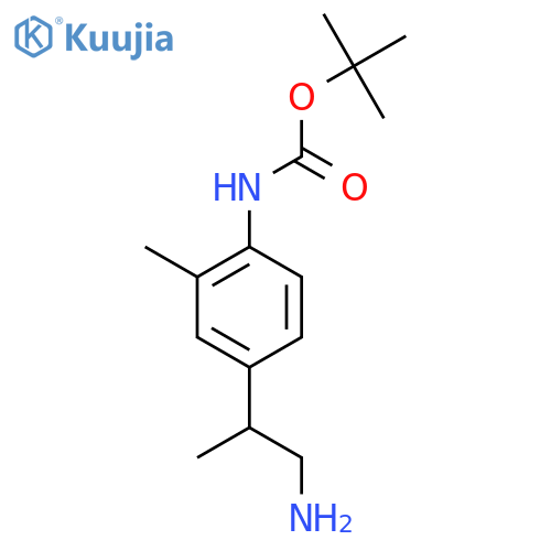 tert-butyl N-4-(1-aminopropan-2-yl)-2-methylphenylcarbamate structure