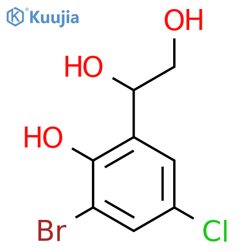 1-(3-bromo-5-chloro-2-hydroxyphenyl)ethane-1,2-diol structure