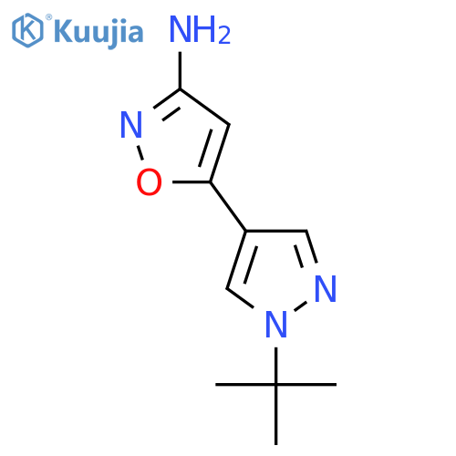 5-(1-tert-butyl-1H-pyrazol-4-yl)-1,2-oxazol-3-amine structure
