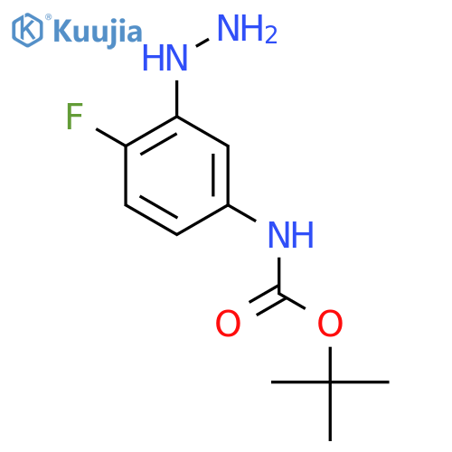tert-butyl N-(4-fluoro-3-hydrazinylphenyl)carbamate structure