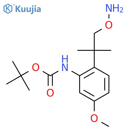 tert-butyl N-{2-1-(aminooxy)-2-methylpropan-2-yl-5-methoxyphenyl}carbamate structure