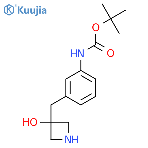 tert-butyl N-{3-(3-hydroxyazetidin-3-yl)methylphenyl}carbamate structure