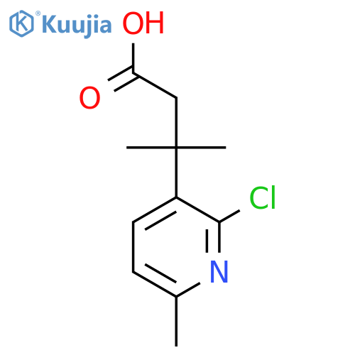 3-(2-chloro-6-methylpyridin-3-yl)-3-methylbutanoic acid structure
