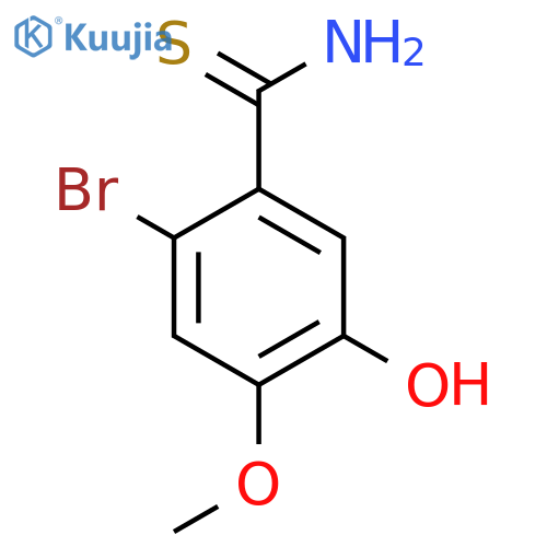 2-bromo-5-hydroxy-4-methoxybenzene-1-carbothioamide structure
