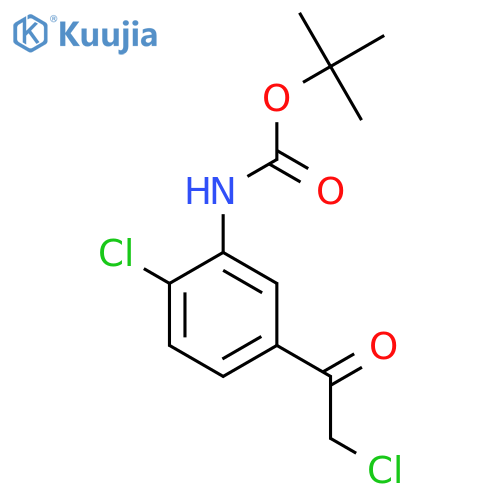 tert-butyl N-2-chloro-5-(2-chloroacetyl)phenylcarbamate structure