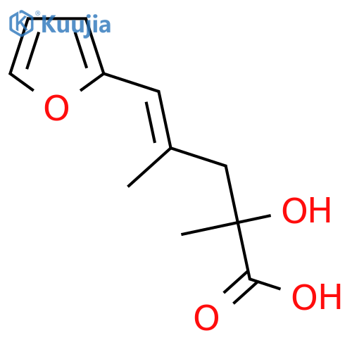 5-(furan-2-yl)-2-hydroxy-2,4-dimethylpent-4-enoic acid structure