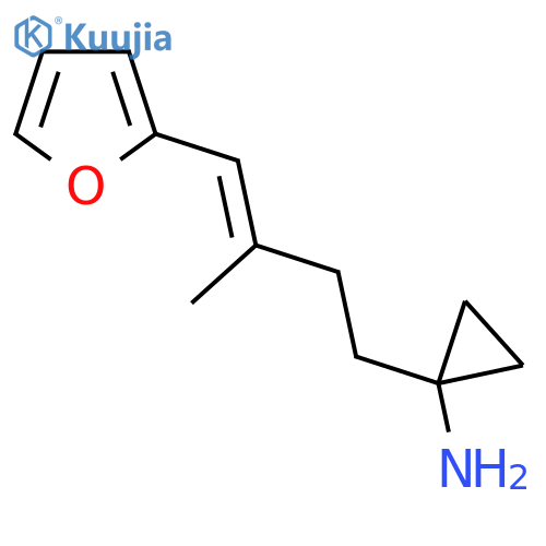 1-4-(furan-2-yl)-3-methylbut-3-en-1-ylcyclopropan-1-amine structure