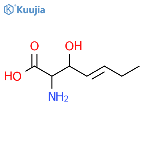 2-amino-3-hydroxyhept-4-enoic acid structure