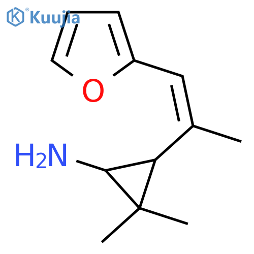 3-1-(furan-2-yl)prop-1-en-2-yl-2,2-dimethylcyclopropan-1-amine structure
