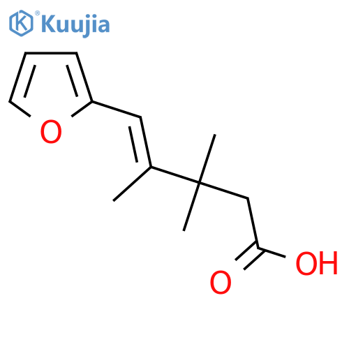 5-(furan-2-yl)-3,3,4-trimethylpent-4-enoic acid structure