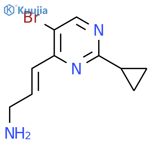 3-(5-bromo-2-cyclopropylpyrimidin-4-yl)prop-2-en-1-amine structure