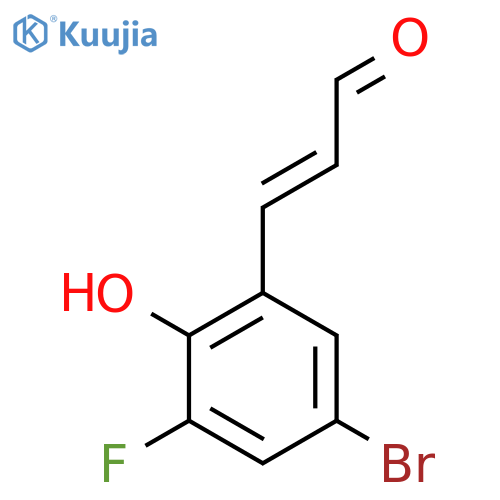 3-(5-bromo-3-fluoro-2-hydroxyphenyl)prop-2-enal structure