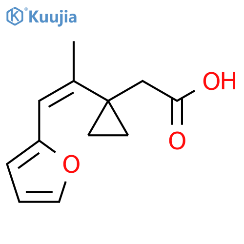 2-{1-1-(furan-2-yl)prop-1-en-2-ylcyclopropyl}acetic acid structure
