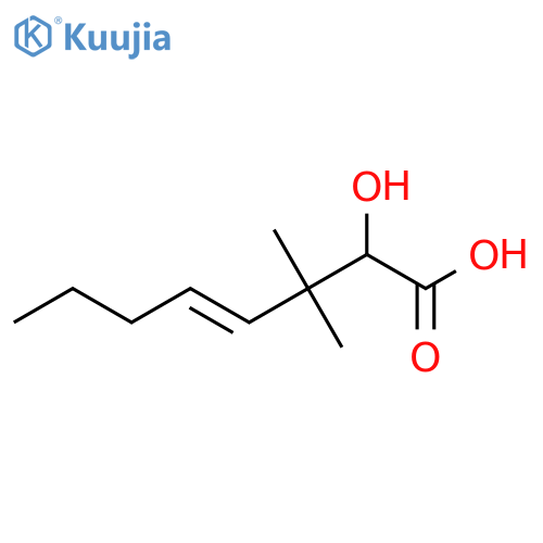2-hydroxy-3,3-dimethyloct-4-enoic acid structure