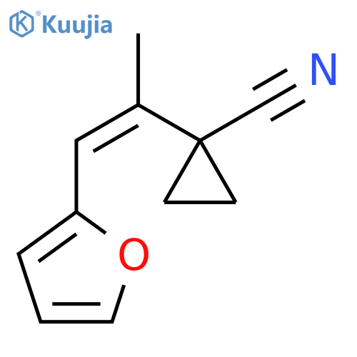 1-1-(furan-2-yl)prop-1-en-2-ylcyclopropane-1-carbonitrile structure