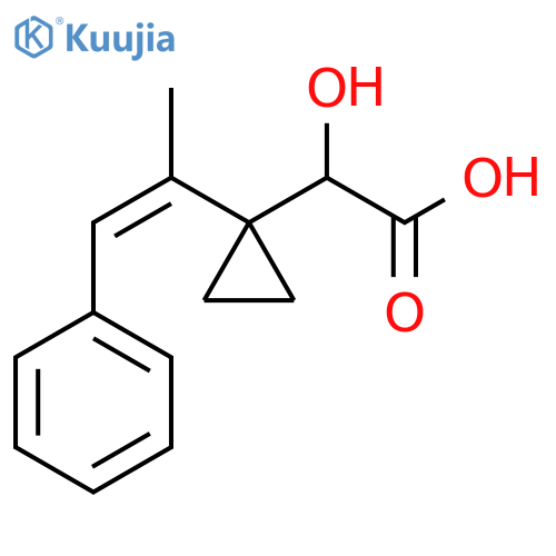 2-hydroxy-2-1-(1-phenylprop-1-en-2-yl)cyclopropylacetic acid structure