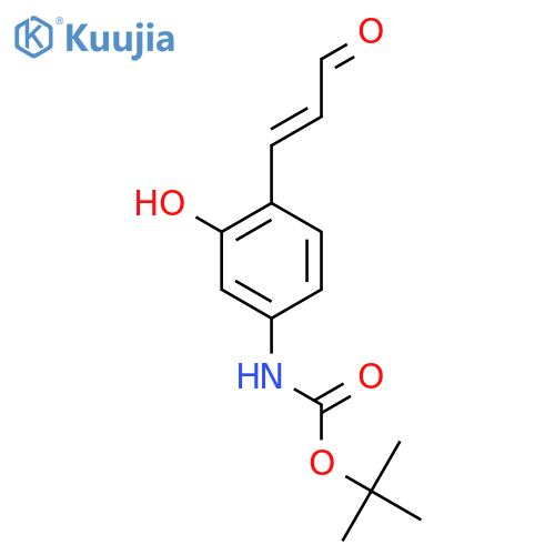 tert-butyl N-3-hydroxy-4-(3-oxoprop-1-en-1-yl)phenylcarbamate structure