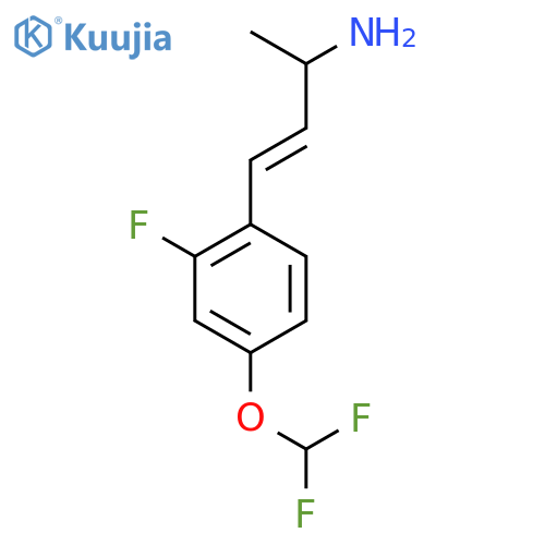 4-4-(difluoromethoxy)-2-fluorophenylbut-3-en-2-amine structure