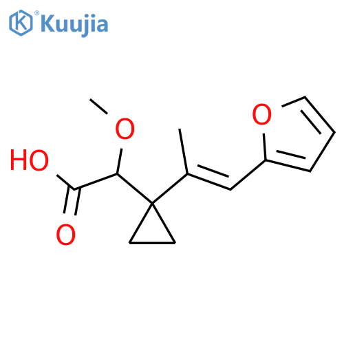 2-{1-1-(furan-2-yl)prop-1-en-2-ylcyclopropyl}-2-methoxyacetic acid structure