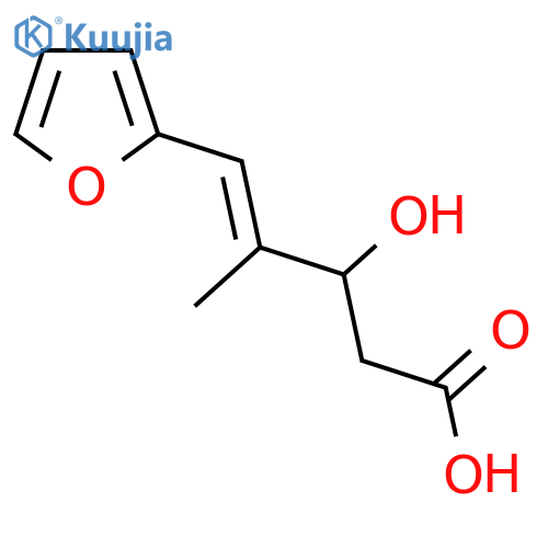 5-(furan-2-yl)-3-hydroxy-4-methylpent-4-enoic acid structure