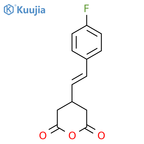 4-2-(4-fluorophenyl)ethenyloxane-2,6-dione structure