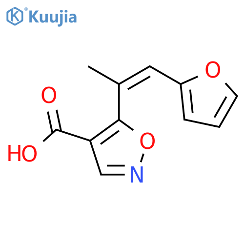 5-1-(furan-2-yl)prop-1-en-2-yl-1,2-oxazole-4-carboxylic acid structure