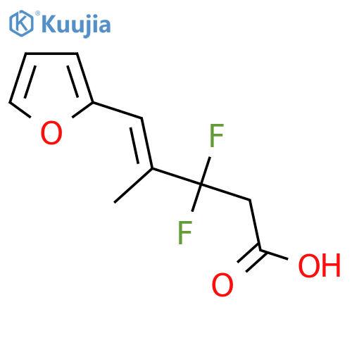 3,3-difluoro-5-(furan-2-yl)-4-methylpent-4-enoic acid structure